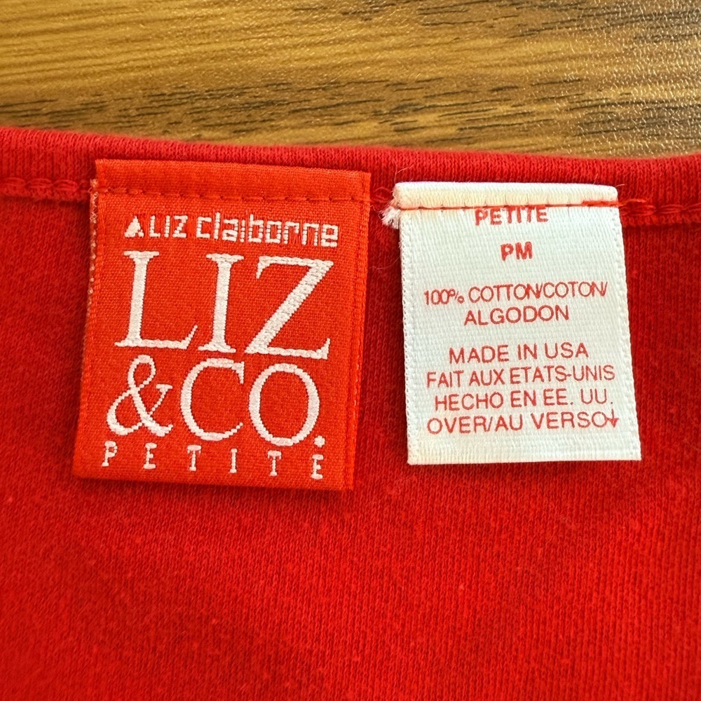 Crop Tee Duo…Vibrant Red USA Design & Robin Egg Blue, Liz & Co and Chaus brands - Picture 10 of 12